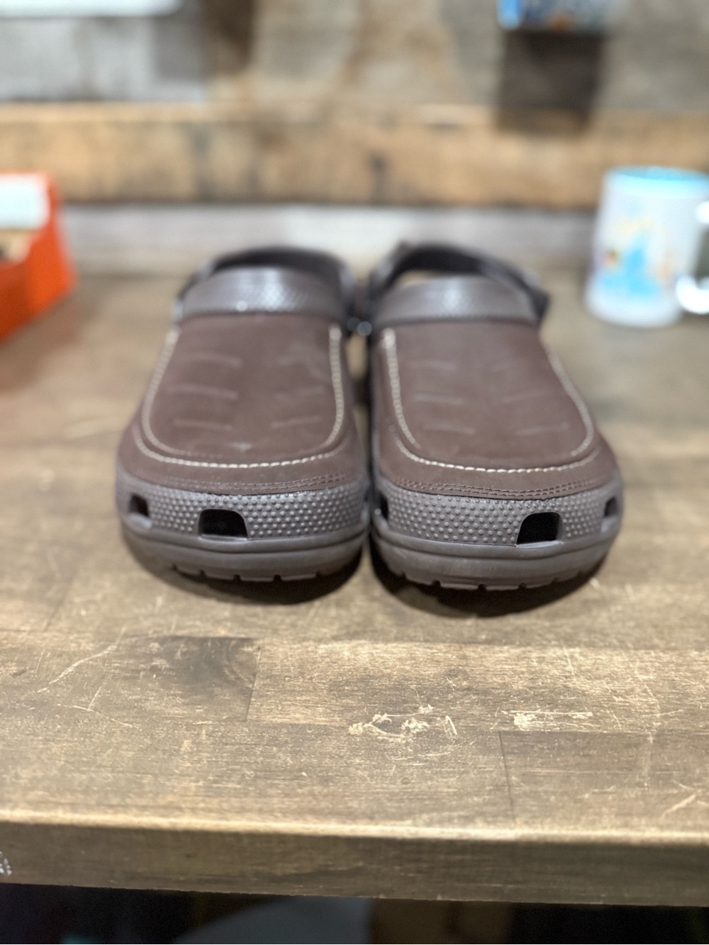 CROCS Brown Classic Clog with Adjustable Heel Strap - Picture 2 of 3